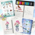 2 Pack Watercolor Coloring Workbook Kit with 12-Color Paint Set ...