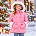 thumbnail image 2 of TBWNWG Girls Winter Padded Coat with Gloves Warm Long Jacket, 2 of 8