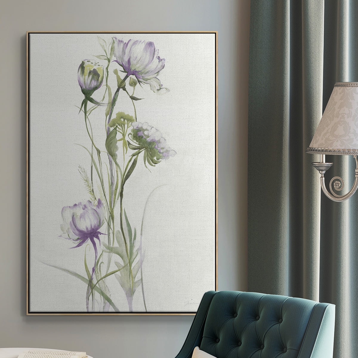 Late Summer Wildflowers I V30 Framed Premium Gallery Wrapped Canvas - Ready to Hang