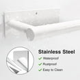 thumbnail image 3 of Paper Towel Holder - Self-Adhesive or Drilling, White Wall Mounted Paper Towel Rack for Kitchen, SUS304 Stainless Steel Kitchen Roll Holder Under Cabinet, 3 of 5