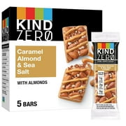 KIND ZEROg Added Sugar Bars, Keto Friendly, Caramel Almond and Sea Salt Flavored, 6.2oz Box (5 Bars)