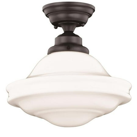 

12 in. Huntley Flush Mount Milk Glass