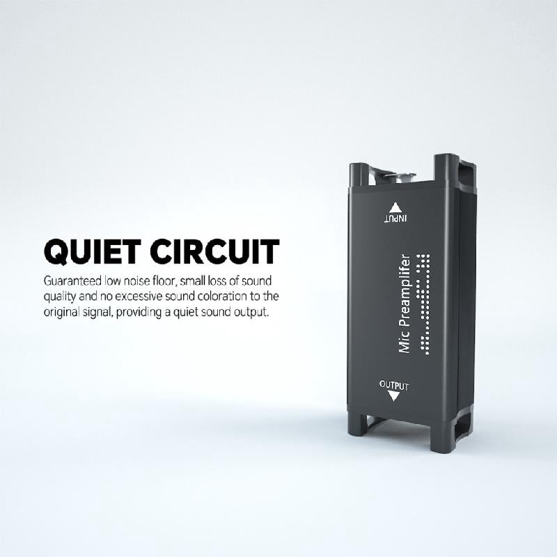 JZROCKER 25dB Mic Preamplifier Small Microphone Preamp Perfectly For Livestreaming Radio Broadcasts And Studio Use