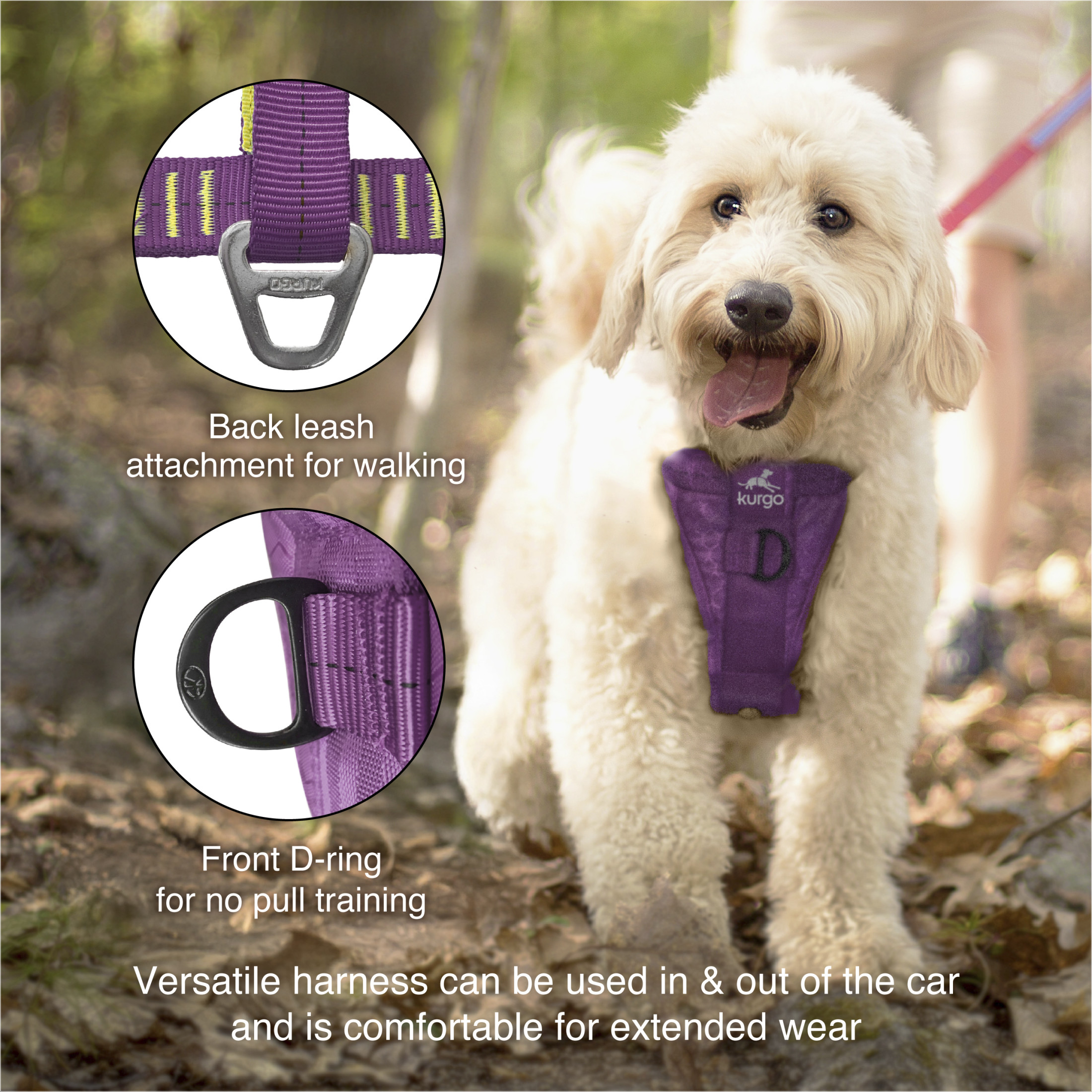 Kurgo Tru-Fit Smart Dog Harness Purple photo 3