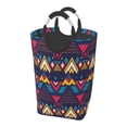 thumbnail image 1 of DouZhe 50L Rectangular Laundry Basket, Exotic Style Tribal Geometry Prints Waterproof Foldable Laundry Hamper with Aluminum Handles, 1 of 6