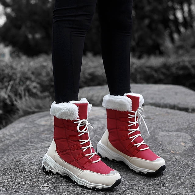 Winter Plus Cotton Botas gruesas de algodón Botas de nieve de tubo medio de bizcocho de suela gruesa Wmkox8yii ghj992