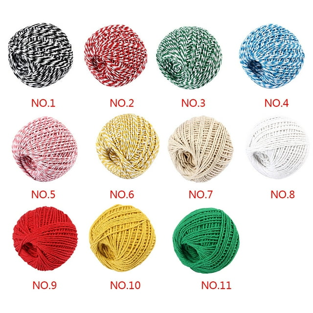 Cotton Thread Weave Socks Clothes Hats Clothing Practicing Prop Sewing Rope Multicolored 100 Meters for Beginners DIY Ropes yellow + white