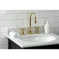 thumbnail image 2 of Kingston Brass KS2982ZX Millennium Widespread Bathroom Faucet with Brass Pop-Up, Polished Brass, 2 of 8