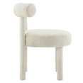 thumbnail image 2 of Modway Toulouse 19" Upholstered Boucle Fabric Dining Chair in Ivory, 2 of 3