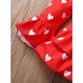 thumbnail image 6 of Toddler Baby Girl Valentine's Day Clothing Set Ruffle Tunic Pullover Top Patchwork Long Pants Set Little Girls Heart Print Outfits, 6 of 8
