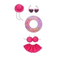 thumbnail image 2 of 5 Pcs/Set Bikini Porch Goose Outfits with Sunglasses, 23 Inch Summer Bikini Clothes, Perfect Patio Yard Sculpture Outdoor Ornament (Polka Dot Pink), 2 of 6