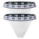 thumbnail image 1 of CHIARA FERRAGNI Tangas para Mujer Pack de 2 - String, Algodón Elástico, Cintura con Logotipo, uni Blanco L (Large), 1 of 3