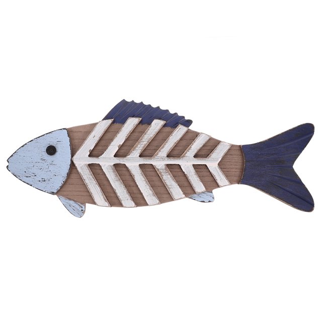 Adorno colgante de estilo mediterráneo con forma de pez, decoración costera para el hogar, pared de madera, decoración de peces para restaurante, decoración de habitación oceánica.