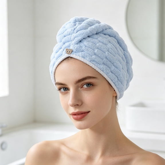 Cloud Velvet Hair Drying Cap, Rapid Water Absorption, Elastic Non-Slip Reusable Halloween Accessory, Lightweight Hair Towel Cap for Daily Shower Outdoor Travel Hair Care