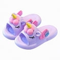 thumbnail image 4 of TOWED22 Toddler Little Kids Slide Sandals Comfy Non-slip Unicorn Summer Beach Pool Water Shoes Thick Sole Boys Girls Shower Slippers(Purple,1), 4 of 6