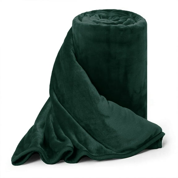 Wangbujianwang Fleece Bed Blankets - Soft Lightweight Plush Fuzzy Cozy Luxury Blanket Microfiber,Emerald,Queen = 90" x 90"