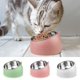 thumbnail image 5 of Cuenco para gatos, cuenco para comida para mascotas, cuenco inclinado de acero inoxidable para gatos, cuenco para perros pequeños, juego de cuencos para gatos de acero inoxidable 400 ml (verde), 5 of 5