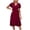 Wine, variant on IROINNID Summer Dresses for Women , Women Outfits Knee Length Dresses with V-Neck and Short Sleeve Summer Dresses