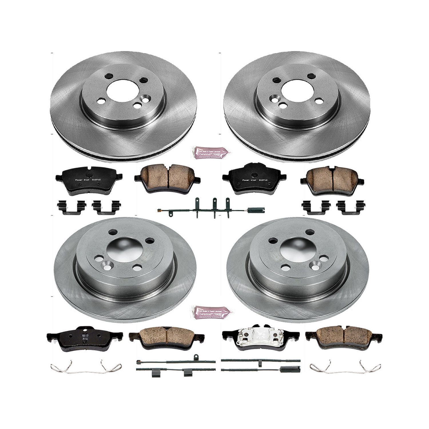 PowerStop Front and Rear Stock Replacement Brake Pad and Rotor Kit Fits: MINI COOPER Select Models KOE6299