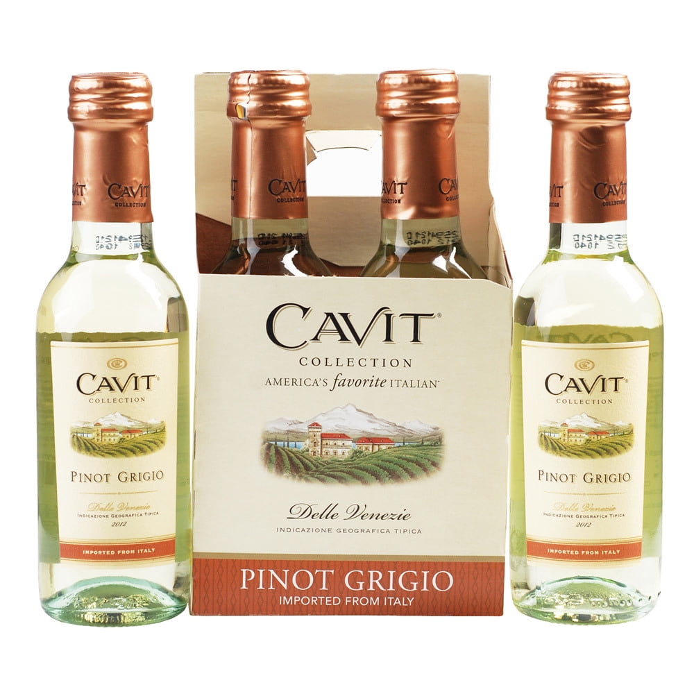 Cavit Collection Pinot Grigio Wine, 4 pack, 187 mL