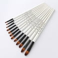 12 Pcs Professional Paint Brush Round Pointed Tip Nylon Hair Artist