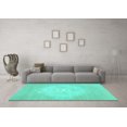 thumbnail image 3 of Ahgly Company Machine Washable Indoor Rectangle Oriental Turquoise Blue Industrial Area Rugs, 2' x 5', 3 of 4