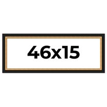 46x15 Frame Gold Real Wood Picture Frame Width 2.25 Inches | Interior Frame Depth 0.5 Inches |