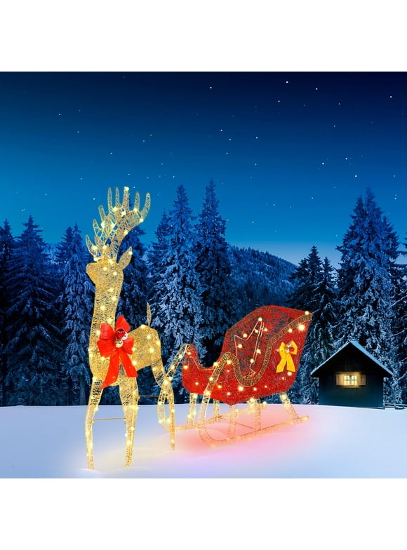 Outdoor Reindeer Decor in Outdoor Christmas Decorations