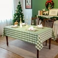 thumbnail image 4 of Green and White Gingham Tablecloth, Spring Plaid Waterproof Table Cover for Easter, Indoor Dining, Kitchen Table, Garden Picnic, Washable Rectangle Tablecloth for Home Use, W60 x L84 in, 4 of 8