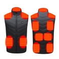 thumbnail image 2 of HCBY 11-Zone Heated Vest with Dual Control, USB Rechargeable Electric Heating Jacket for Men Women, Windproof Thermal Layer for Motorcycle Riding, Skiing, Fishing, Outdoor Work(Black,M), 2 of 5