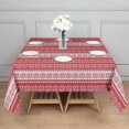 thumbnail image 3 of Red Christmas Geometric Snowflake Pattern Square Tablecloth,Waterproof Square Table Cover,Wipeable Spillproof Washable Table Cover for Home Kitchen Party Decor 60"x60"(152x152cm), 3 of 6