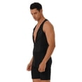 thumbnail image 4 of Fldy Mens One Piece Swimsuit Swimwear Athletic Jumpsuit Front Zipper Shorty Diving Surfing Wetsuit Black L, 4 of 7