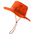 thumbnail image 2 of Men Women Adjustable Drawstring Sun Hat Solid Cotton Breathable Wide Brim Outdoor Fisherman Cap for Climbing Hunting Beach, 2 of 3