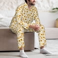 thumbnail image 7 of Naloa Shiba Inu Sunflower Men’s Pajamas Set - Long Sleeve Button Down Sleep Shirt and Pajama Bottoms Sleepwear Set-XX-Large, 7 of 7