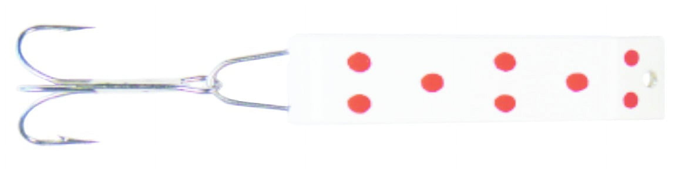 Jake's Spin-A-Lure 1/6oz White w Red Dots