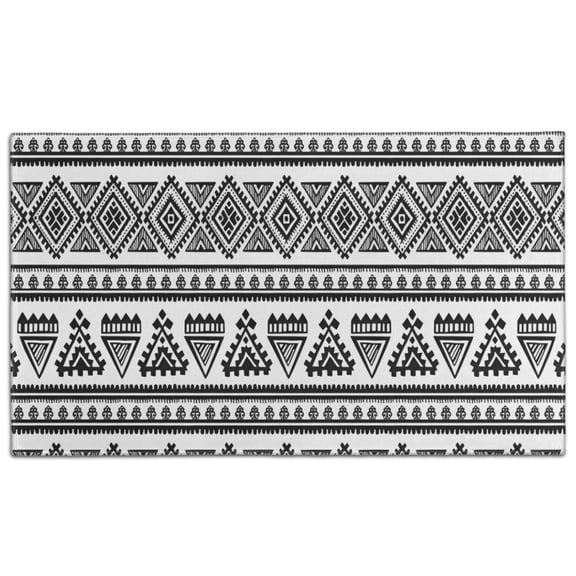 Black Geometric Triangle Diamond Pattern Door Rugs,Washable Non Slip Door Mats Indoor,Decorative Door Mats,Entry Mat Indoor for Entrance,Bedroom,Kitchen,Bathroom,17"x30"