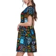 thumbnail image 2 of Lsque Happy Father Day Print Women's Casual Dress T-Shirt Summer Short Sleeve Scoop Neck Swing Dresses, 2 of 6