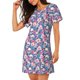 thumbnail image 2 of Fotbe Skull Bata de Dormir para Mujer con Estampado, Camisón de Algodón de Manga Corta, Ropa de Dormir Casual, 2 of 6