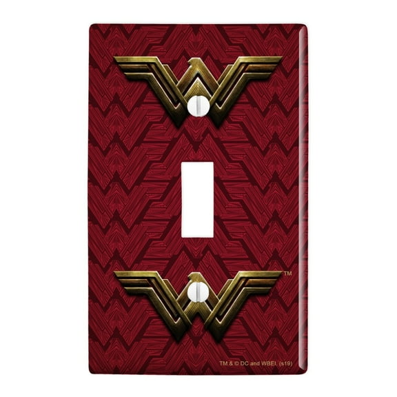 Justice League Movie Wonder Woman Logo Plastic Wall Decor Toggle Light Switch Plate Cover