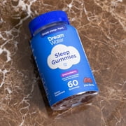 Dream Water Sleep Gummies, Sugar-Free, Gelatin-Free; Blend of 3 Ingredients, GABA, 5mg Melatonin & 5-HTP; Snoozeberry, 60 Gummies