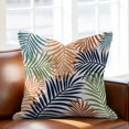 thumbnail image 2 of Throw Pillow Covers, Colorful Palm Leaves 24x24 Pillow Covers for Couch/Sofa/Bed, Summer Botanical Tropical Leaf Decorative Square Linen Cushion Pillowcase for Home Decor, 2 of 9