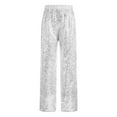 thumbnail image 2 of Kaerm Kids Girls Shiny Sequin Jazz Dance Pants Disco Party Flared Trousers Silver 16, 2 of 6