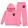 thumbnail image 2 of Auroural Girls Sweat Set Size 7-8 Children's Winter Printed Hooded Sweatshirt Wide-Leg Pants Casual Sports Fleece-Lined Warmth Two-Piece Set Kids, 2 of 7