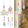 thumbnail image 5 of Girlsshop Colorful Lotus Crystal Wind Chime Hanging Pendant For Home Garden Courtyard,1, 5 of 9