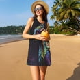 thumbnail image 3 of Balery Dragon with Colorful Tail Vestidos de verano para mujer con estampado: vestido holgado sin mangas, vestido playero informal y cómodo para días calurosos., 3 of 7