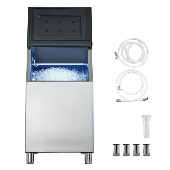 KFFKFF Commercial Ice Storage Bin, 300 LBS Capacity, Stainless Steel Ice Bin with Adjustable Non-Slip Rubber Feet, Ideal for Restaurants, Hotels, and Beverage Shops