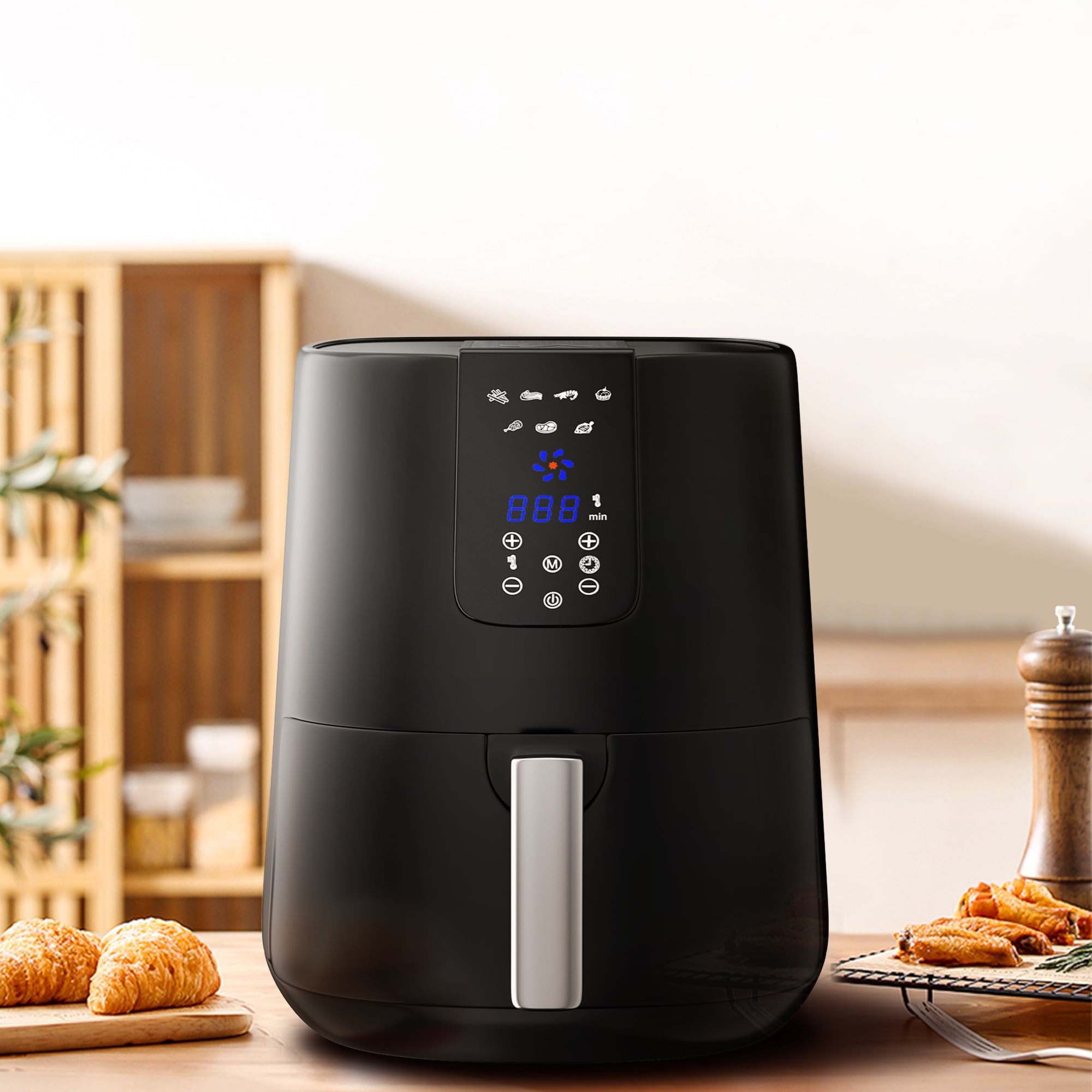Uber Appliance Air Fryer XL Large 5 Qt Touch Display with 8 Pre-Set  Functions, 5 quart, Black, 5 Quart - Fry's Food Stores