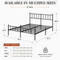 thumbnail image 5 of Heavy Duty Metal King Platform Bed Frame with Headboard and Footboard, Industrial Style Steel Slat Mattress Foundation, No Box Spring Needed, Black, 5 of 7
