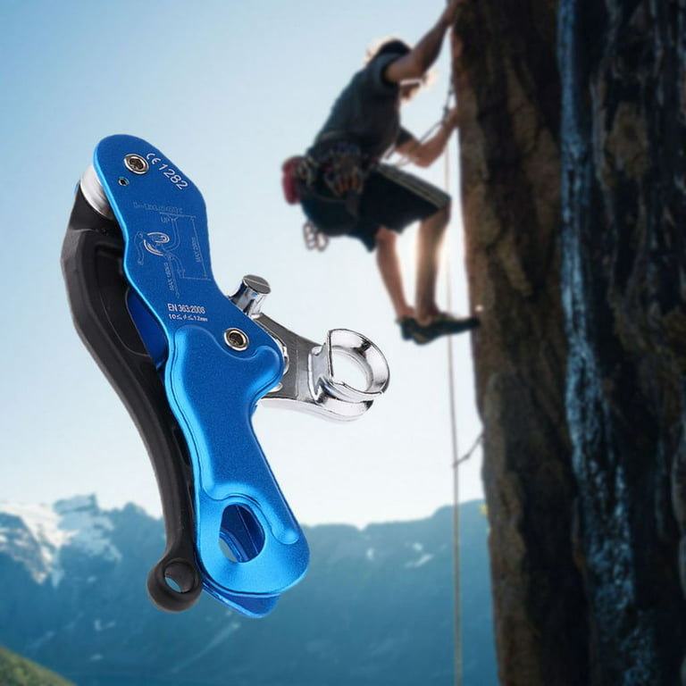 Irene Inevent Rock Climbing Rope Rappelling Safety Gear Descender Grab  Aerial Work Climbers Downhill Rescue Belay Device Fitness Sports, Blue 