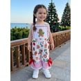 thumbnail image 4 of Loicainy ﻿Toddler Kids Girls Christmas Overalls 12 18 24 Months 2T 3T 4T 5T Santa Claus Embroidery Sleeveless Square Neck Plaid Bell Bottoms Jumpsuit, 4 of 9